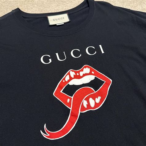 gucci red mouth|Gucci t shirt sale.